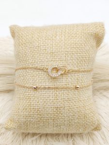 PULSO DOBLE CADENA DIJE PAVE CIRCONIA