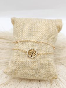 PULSO DOBLE CADENA DIJE PAVE CIRCONIA