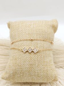 PULSO DOBLE CADENA DIJE PAVE CIRCONIA