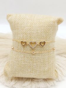 PULSO DOBLE CADENA DIJE PAVE CIRCONIA