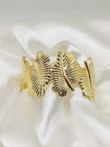 BRAZALETE ANTE HOJAS CALADAS