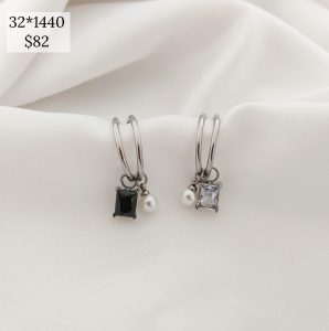 ARRACADA CON ZIRCONIA Y PERLA