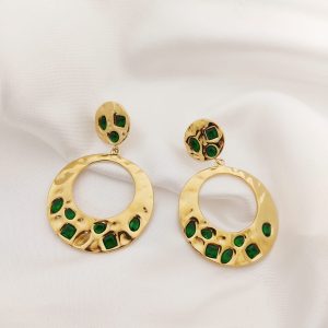 ARETE CIRCULO MARTILLADO CON ZIRCONIAS