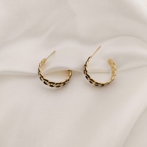 ARRACADA TIPO CADENA BORDE NEGRO