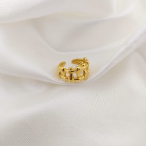 ANILLO TEJIDO ENTRELAZADO EN CUADRICULA