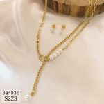 SET CADENA PERLAS CORBATERO