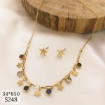 SET ESTRELLAS EN CAD OVALOS Y CZ MULTICOLOR