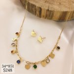 SET  CORAZONES EN CAD OVALOS Y CZ MULTICOLOR