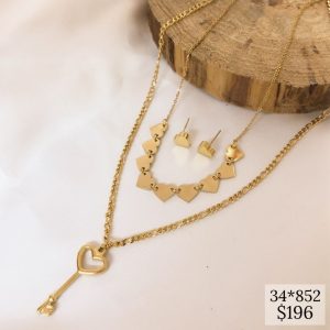 SET LLAVE CORAZON Y FILA CORAZON CADENA