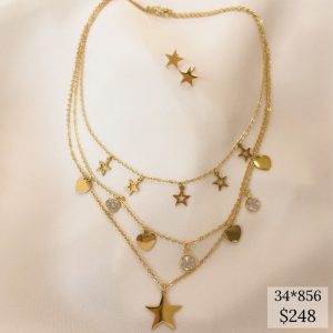 SET ESTRELLAS Y CORAZONES CON CIRCONIA TRIPLE