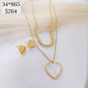 SET COLLAR CORAZON MP CADENA FLECHA