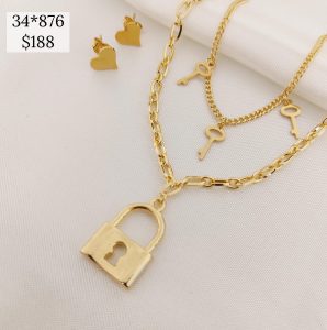 SET CADENA DOBLE CON CANDADO Y LLAVE