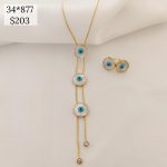 SET COLLAR Y ARETES OJO REDONDO 3 CORBATERO