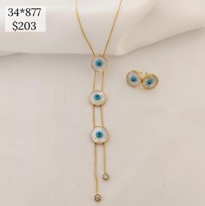 SET COLLAR Y ARETES OJO REDONDO 3 CORBATERO