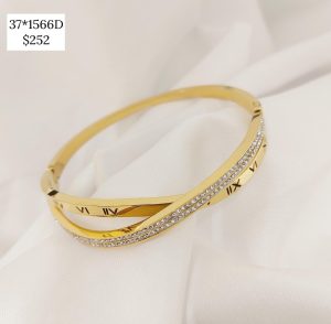 BRAZALETE CRUZADO NUM ROMANOS, BRILLOS