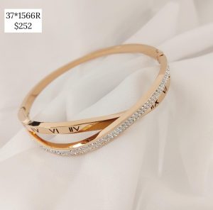 BRAZALETE CRUZADO NUM ROMANOS, BRILLOS