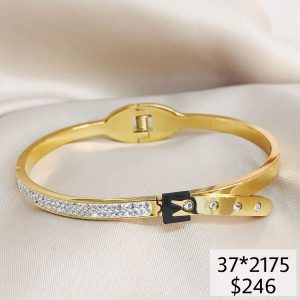 PULSO RIGIDO, BROCHE DE CINTO CON ZIRCONIA