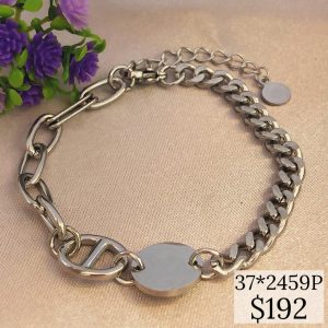 PULSERA MITAD ESLABON, MITAD CARTIER