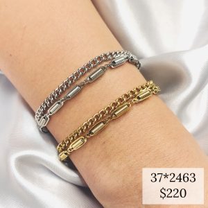 PULSERA DOBLE ESLABON Y CADENA