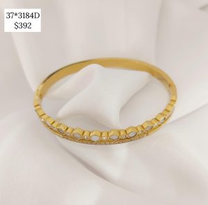 PULSERA HILERA PERLA HILERA CZ DORADA