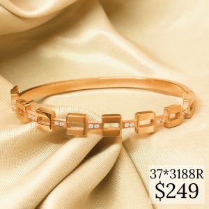 PULSERA MULTI CUADRO CON TIRA CZ ROSA