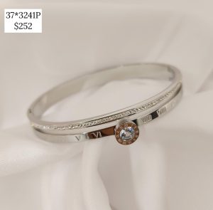 PULSERA CZ Y NUMEROS PLATA