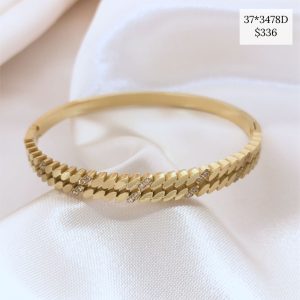 BRAZALETE DOBLE RAYITAS LATERALES CON BRILLOS