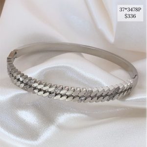 BRAZALETE DOBLE RAYITAS LATERALES CON BRILLOS