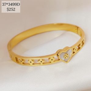 PULSO RIGIDO CORAZON MP Y RIEL CON FLORES