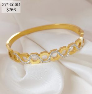 PULSO RIGIDO HEX SECUENCUA CON BRILLOS ZIGZAG