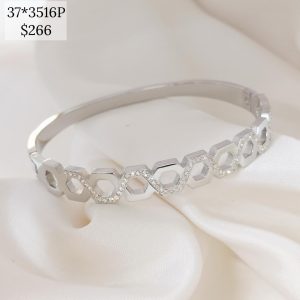 PULSO RIGIDO HEX SECUENCUA CON BRILLOS ZIGZAG