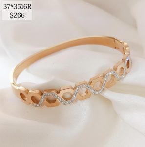 PULSO RIGIDO HEX SECUENCUA CON BRILLOS ZIGZAG