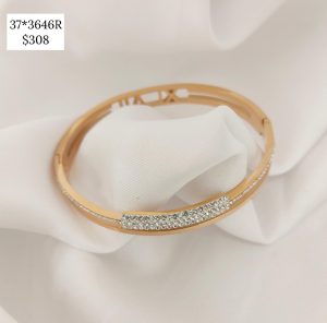 PULSO ARO  BARRA DE CRISTALES Y LISA, NUM ROM DETR?S