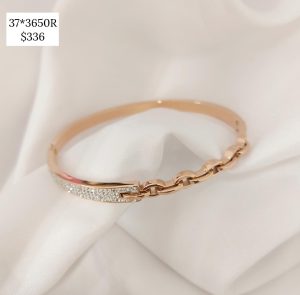 PULSO ARO CADENA OVALO CRISTALES MITAD BARRA CRISTALES