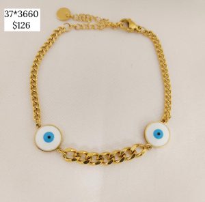 PULSERA CADENA DOS OJOS