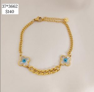 PULSERA CADENA FLOR CON OJO