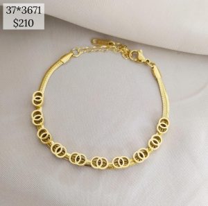 PULSERA CADENA PLANCHADA DIJES CIRCULOS ENTRELAZADOS