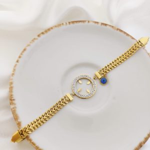 PULSERA EXTENSIBLE CADENA DIJE CIRCULO HUECO CON CZ