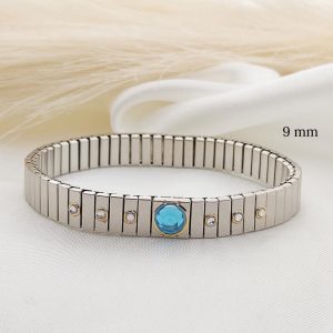 PULSO 9MM ELASTICO CRISTAL RED FACETADO Y 6 CIRCONIAS