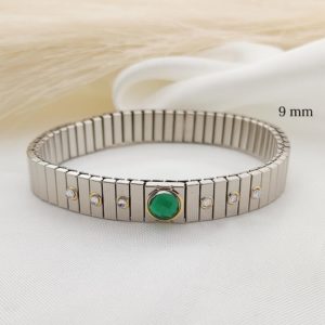 PULSO 9MM ELASTICO CRISTAL RED FACETADO Y 6 CIRCONIAS