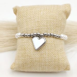 PULSO PERLAS TRAMOS BOLAS DIJE CORAZON MP