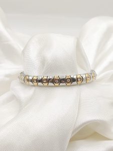 PULS ELASTICO ENGRANES ORO OVALO CZ