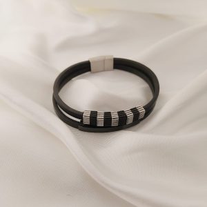 PULSO CABALLERO CON PLACA BICOLOR DE CUADROS