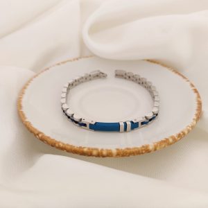 PULSO CADENA ROLEX CON BARRA LISA CON DOS RONDANAS CUADRADAS LADO