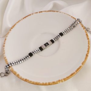 PULSO 2 LINEAS BOLITAS CON BARRA Y ANCLA