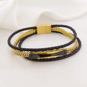 PULSO TRIPLE CADENA ENGRANE V CON PLACA HUESO