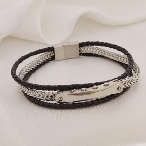 PULSO TRIPLE CADENA ENGRANE V CON PLACA HUESO