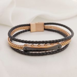 PULSO TRIPLE CADENA ENGRANE V CON PLACA HUESO