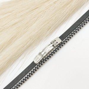 PULSO DOBLE TRENZA BOLITAS Y PIEL LISA BARRA EN U