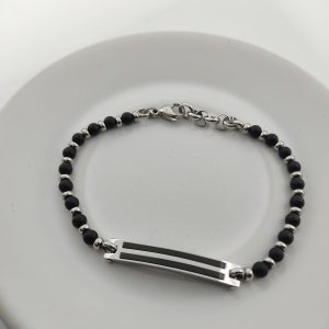 PULSO BOLITAS CON PLACA RAYA EN CENTRO